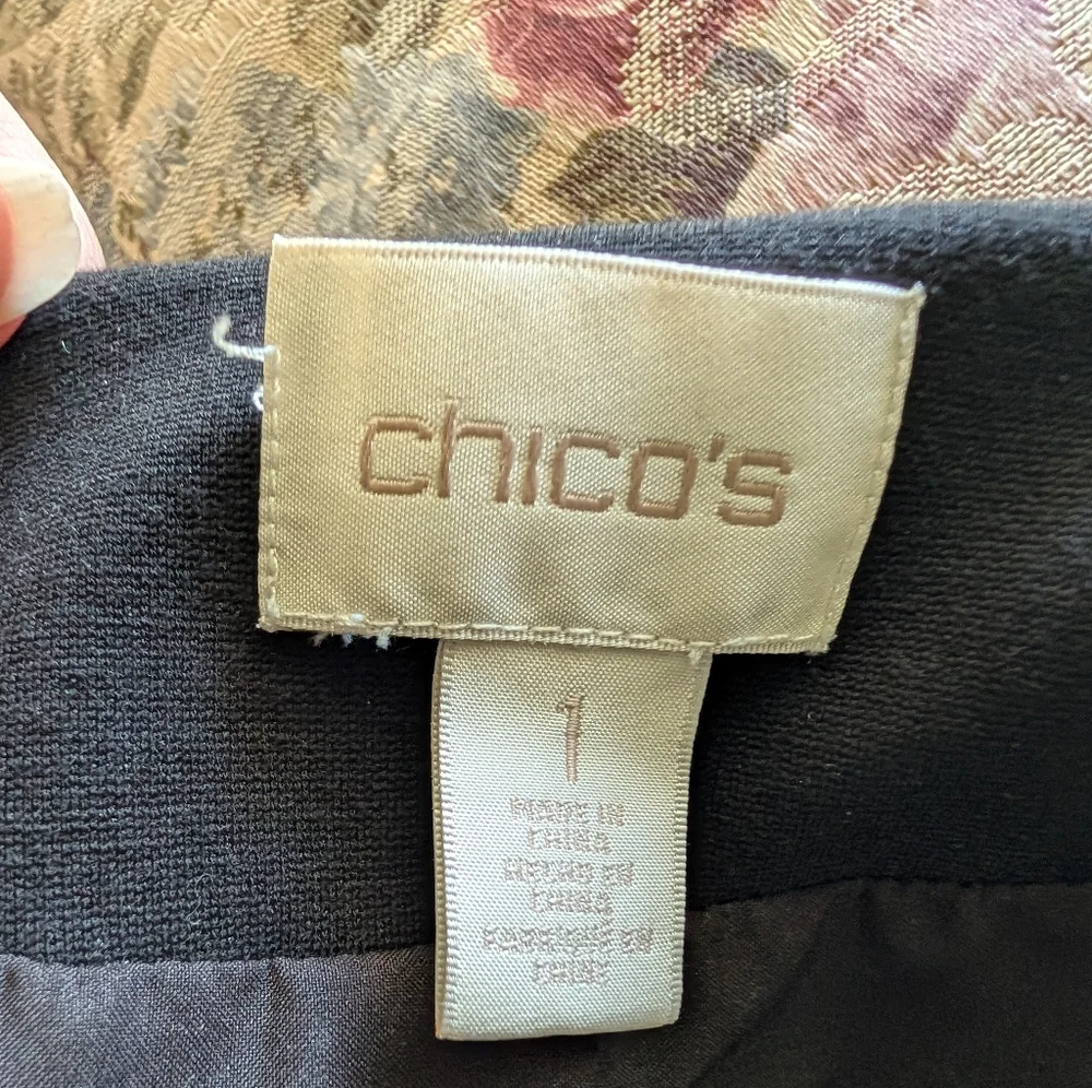 Chico's Black Jacket With Animal Print And Faux Leather